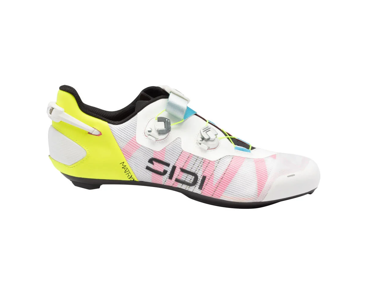 Sidi Wire 3 Road Shoes (White/Yellow Fluo) (48) (Millenium Fit)